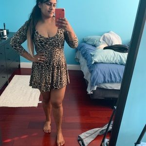 Printed long-sleeve dress | casual dress | printed dress | skater